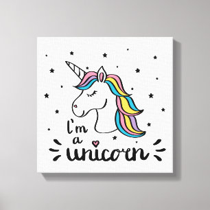 Toile Unicorne   Je suis une licorne