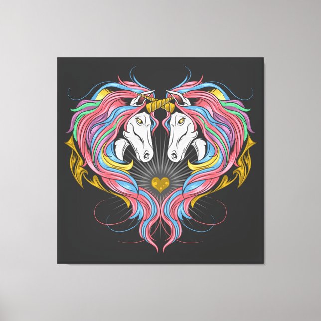 Toile Unicornes arc-en-ciel (Recto)