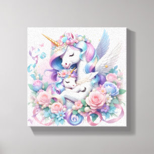 Toile Unicornes Stretted Canvas Print