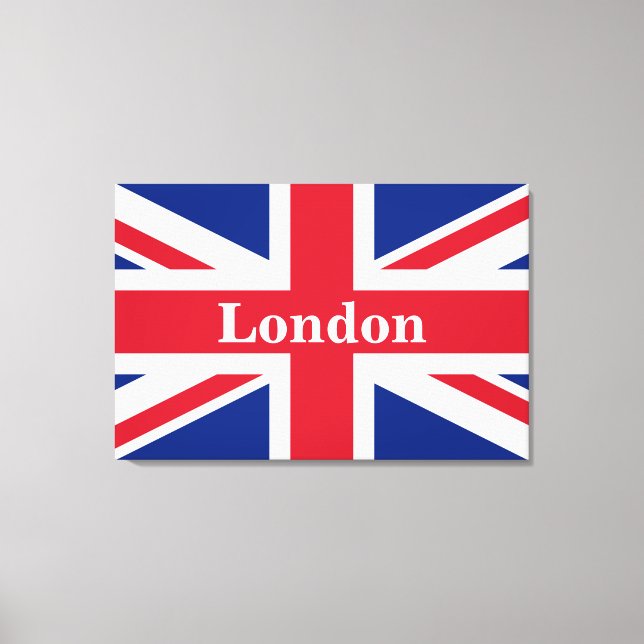 Toile Union Jack Londres ~ Baguette Drapeau Britannique (Recto)