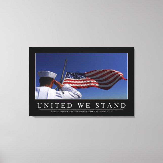 Toile United We Stand : Citation Inspirationnelle (Recto)