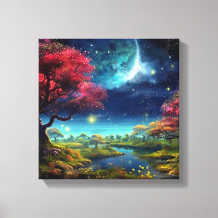 Toile Univers nocturne coloré