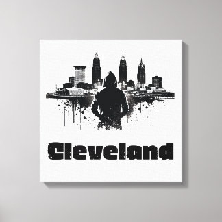 Toile Urban Cleveland Skyline Premium Canvas Art