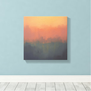 Toile Urban Dreamscape at Sunset - Abstrait Cityscape Ar