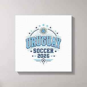 Toile Uruguay Football 2026 Football Gras Pays Typograph