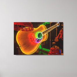 Toile USA, Texas, Austin. Guitare Neon au Blackmail