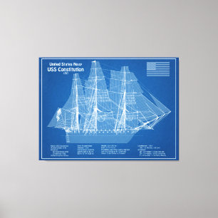 Toile USS Constitution - Plan directeur des navires ABD