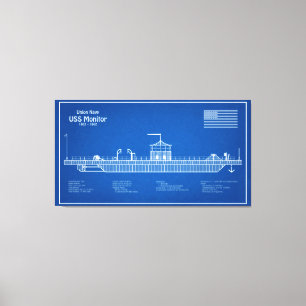 Toile USS Monitor - Plan de plan d'expédition ABD