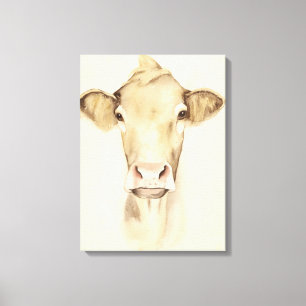 Toile Vache aux animaux   de grange d'aquarelle