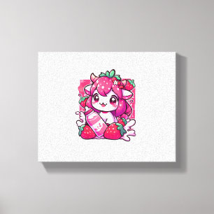 Toile Vache de fraise Kawaii Anime Lait de fraise _2_1