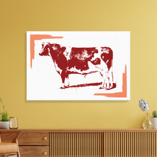 Toile vache vintage