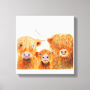 Toile Vaches Highland 'We 3 Coos' Boîte Canvas Imprimer