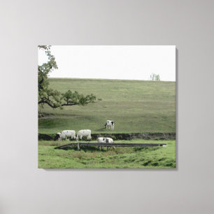 Toile Vaches par un pont Photographie OEuvre murale