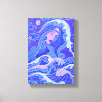 Vague, Sirène, Imaginaire Art Asiatique fille, Ble