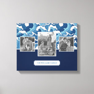 Toile Vagues Abstraites   Photos de famille et texte  Mo