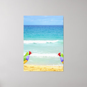 Toile Vagues, ciel et surf sur la plage de Boa Vista