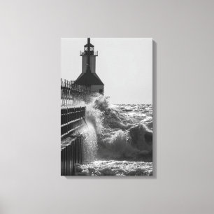 Toile Vagues De Fierce En Niveaux De Gris St Joseph