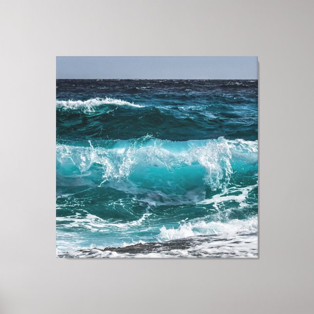 Toile Vagues de l'océan bleu (Recto)