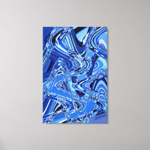 Toile vagues de routes en bleu