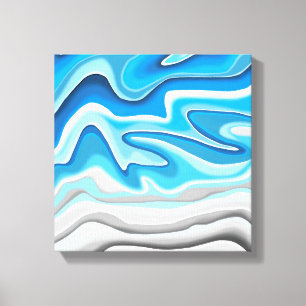 Toile Vagues océaniques Peinture abstraite bleue