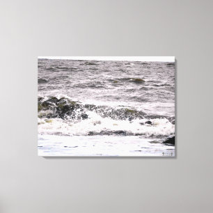 Toile Vagues se brisant sur un rivage rocheux