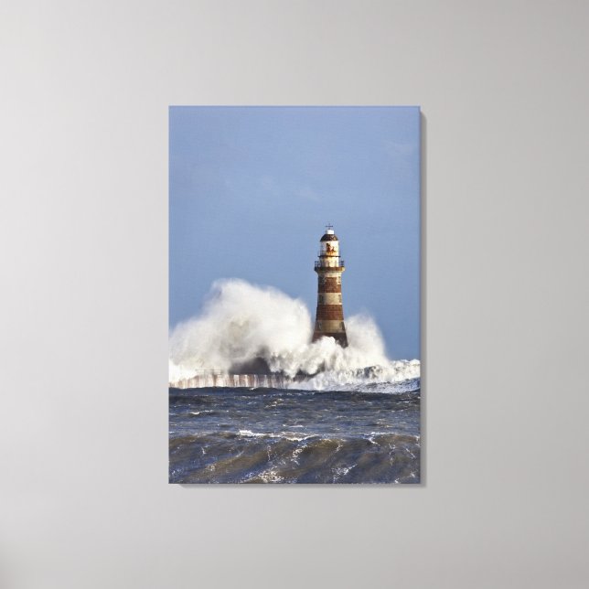 Toile Vagues s'écrasant contre le phare de Roker (Recto)