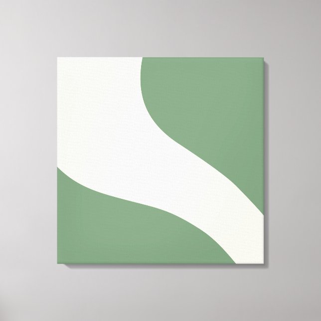 Toile Vagues simples en vert (Recto)