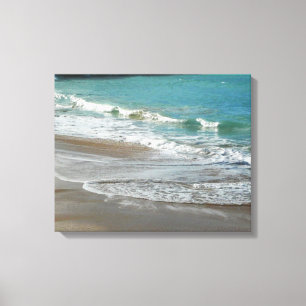 Toile Vagues sur la plage bleu turquoise Océan