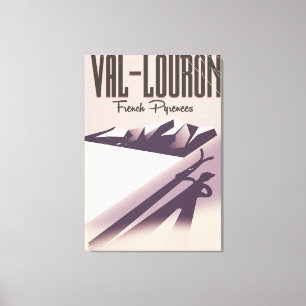 Toile Val-Louron, affiche de voyage de ski en France