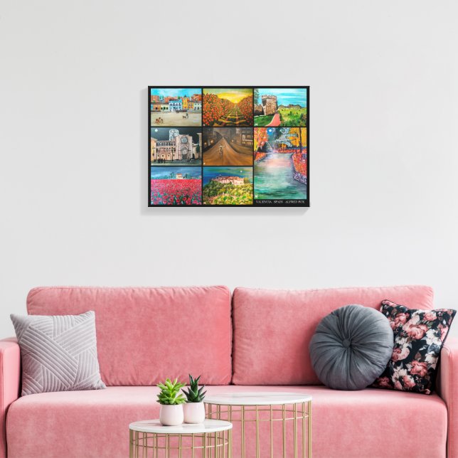 Toile Valence Espagne Collage Peinture par Alfred Fox (Insitu(Salon))