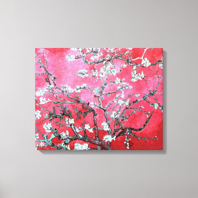 Toile Van Gogh Almond Blossoms Rouge bleu (Recto)