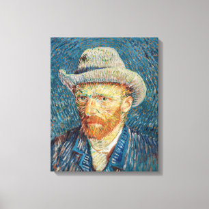 Toile Van Gogh - Autoportrait au chapeau de feutre gris