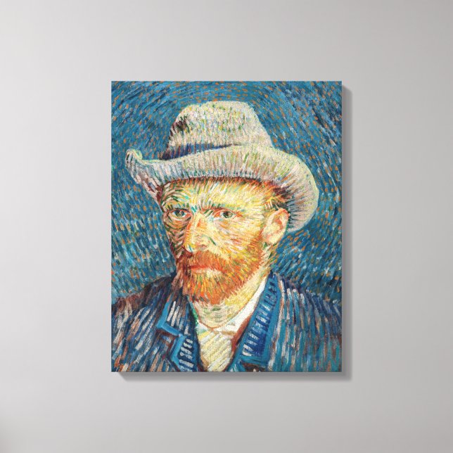 Toile Van Gogh - Autoportrait avec un Casquette gris (Recto)