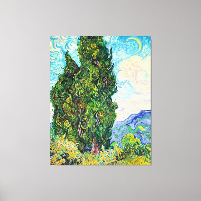 Toile Van Gogh - Cyprès, 1889 peinture d'art (Recto)