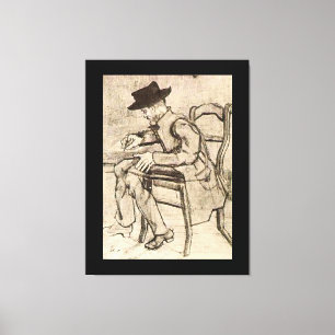 Toile Van Gogh - Homme Écrivant, Face À Gauche,