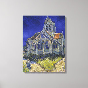 Toile Van Gogh L'église d'Auvers-sur-Oise ciel bleu Art