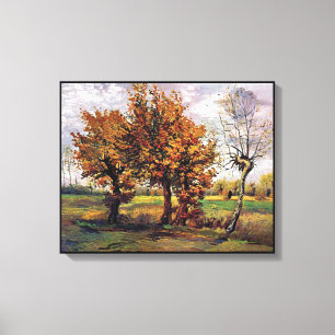 Toile Van Gogh - Paysage d'automne avec quatre arbres