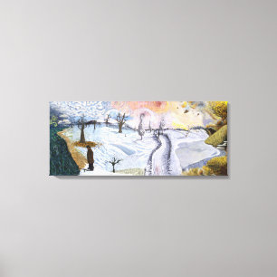 Toile Van Gogh : Paysage d'hiver