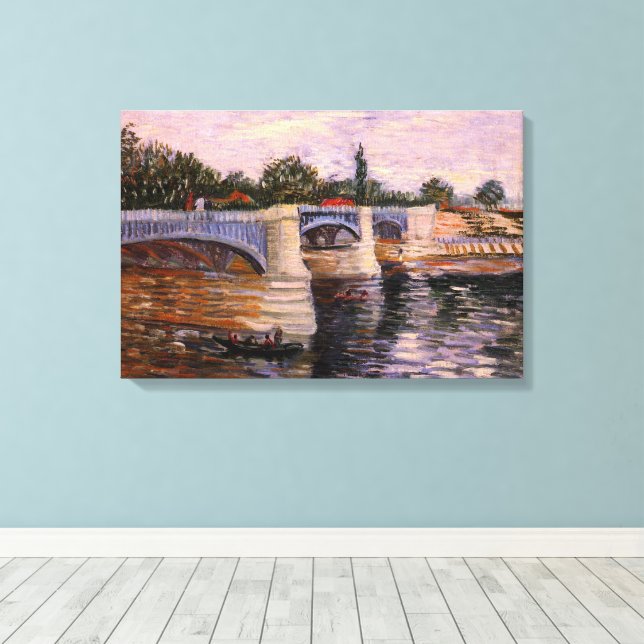 Toile Van Gogh Seine River avec Pont del Grande Jette (Insitu (Plancher de Bois))