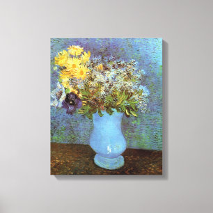 Toile Van Gogh - Vase avec lilas, marguerites et anémone