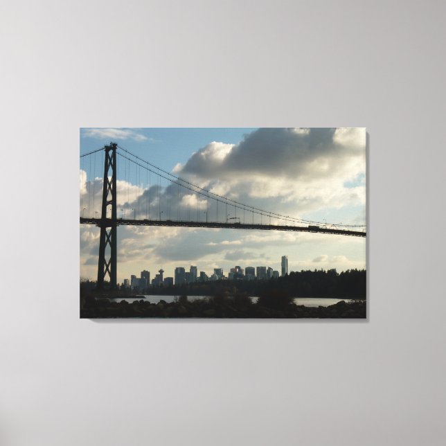 Toile Vancouver Art Print Lions Gate Cityscape Canvas (Recto)