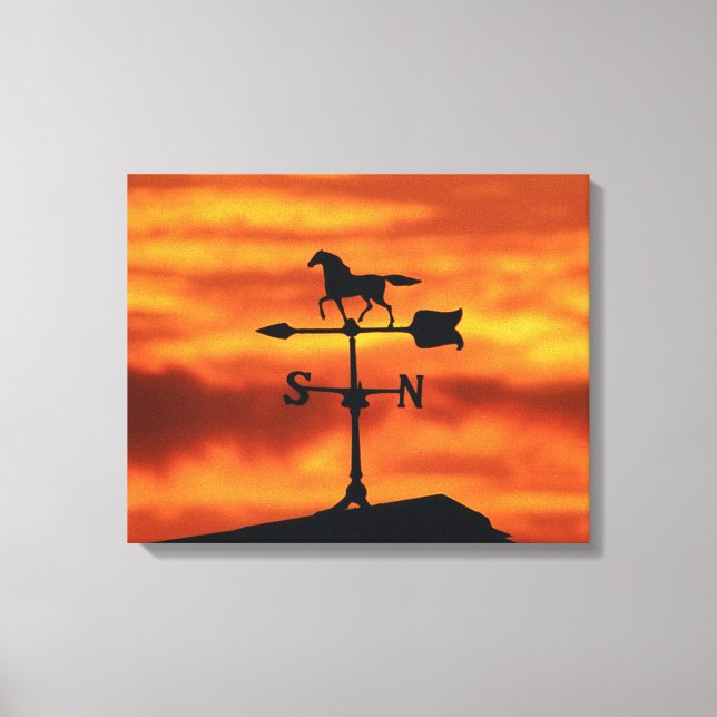 Toile Vanne météorologique au coucher du soleil (Recto)