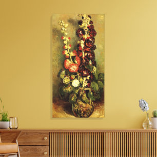 Toile Vase aux roses trémières par Vincent van Gogh
