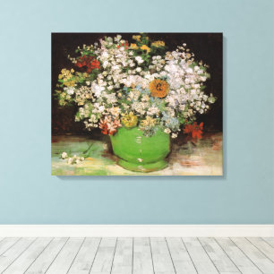 Toile Vase avec fleurs de Zinnia par Vincent van Gogh