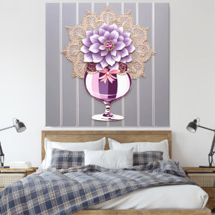 Toile Vase en dentelle de Dahlia pourvue de Mariée Roman