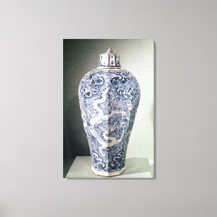 Toile Vase octogonal à "Mei- P'ing" avec le blanc