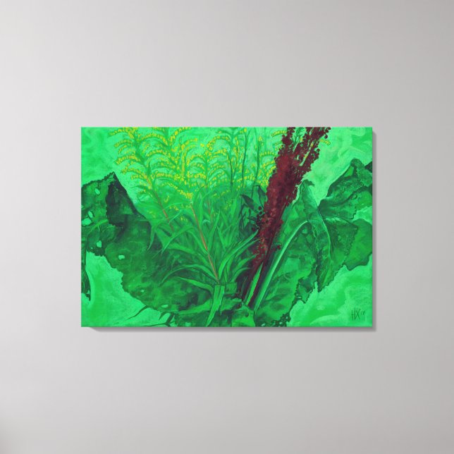 Toile Végétation d'été Fleur sauvage Floral Art Peinture (Recto)