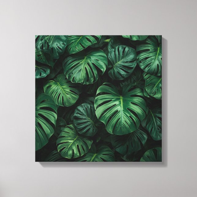 Toile Végétation luxuriante - Monstera Abstraite Jungle  (Recto)