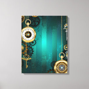 Toile Veille bijoux Steampunk sur un Arrière - plan vert