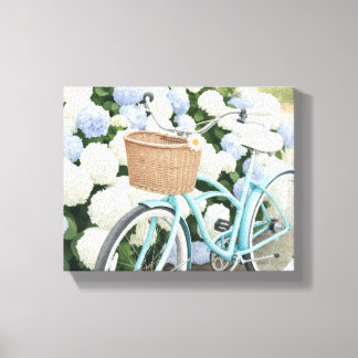 Toile Vélo avec Panier Aquarelle